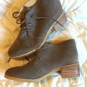 Clarks Grey Suede Booties